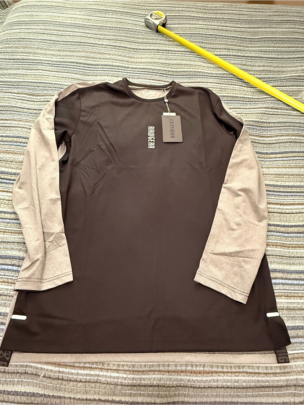 Rawgear Men's Long Sleeve Performance Tee - Black with Gray